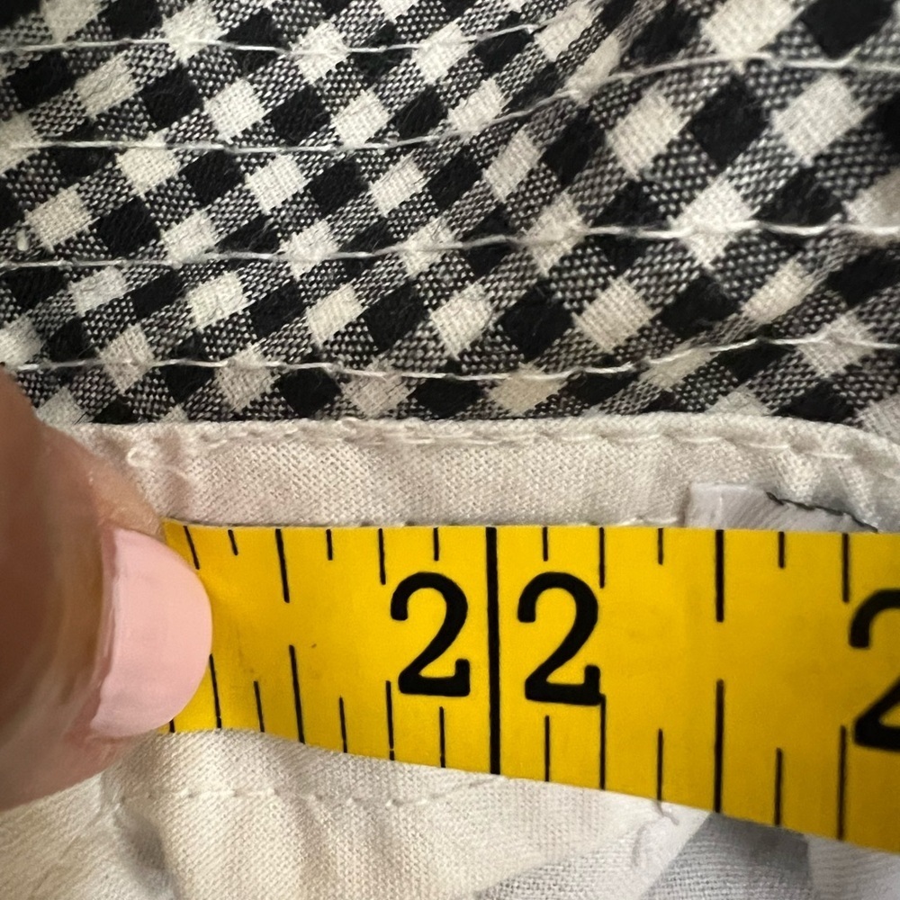 Betmar Hat with tie in back. Bucket hat style. Black and white small gingham - Picture 5 of 5